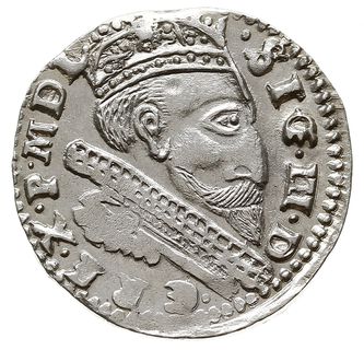 trojak 1600, Lublin, typ popiersia króla z kryzą, odmiana z napisem SIG III D-G, Iger L.00.2.c, bardzo ładny