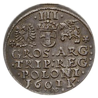 trojak 1601, Kraków, popiersie króla w lewo, Iger K.01.1.a (R1), bardzo ładny z dużym połyskiem menniczym