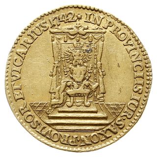 dukat wikariacki 1742, Drezno, Aw: Król na koniu
