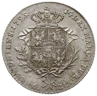 talar 1795, Warszawa, srebro 24.26 g, Plage 374, Dav. 1623, Berezowski 10 zł, pięknie zachowany