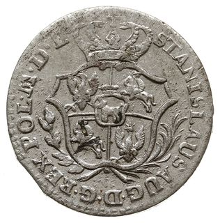 2 grosze srebrem (półzłotek) 1767 IF, Warszawa, odmiana z szeroką tarczą herbową i wąską datą, Plage 246,  ładne