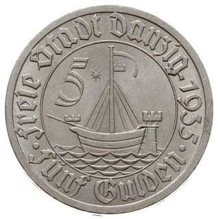 5 guldenów 1935, Berlin, Koga”, Jaeger D.19, Parchimowicz 68, bardzo ładne