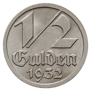 1/2 guldena 1932, Berlin, Jaeger D.14, Parchimowicz 60, bardzo ładne