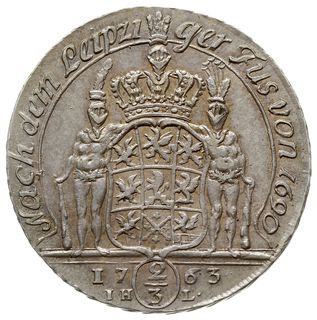 2/3 talara (gulden) 1763, Szczecin, AAJ 240 a, Dav. 772, pięknie zachowane, moneta z aukcji WCN 42/535