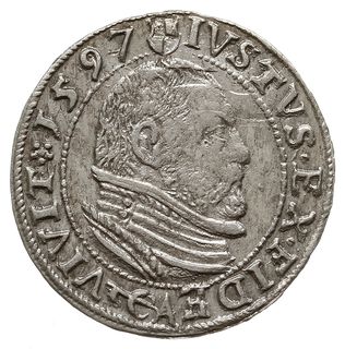 grosz 1597, Królewiec, Neumann 58, Henckel 3176, Slg. Marienburg 1312, v.Schrötter 1297, Voss. 1462,  przyzwoicie zachowany i rzadki