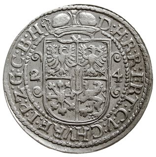 ort 1624, Królewiec, wariant ze znakami menniczymi na końcu napisu na awersie i na rewersie,  Olding 41b, Slg. Marienburg 1452, Vossberg 1497, bardzo ładny