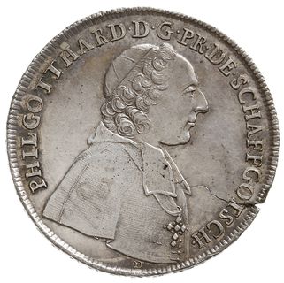 półtalar 1754, Nysa, Aw: Popiersie w prawo i napis wokoło, Rw: Tarcza herbowa i napis wokoło, srebro  14.64 g, pomimo drobnego pęknięcia krążka moneta w wyśmienitym stanie zachowania
