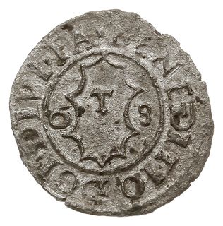 dreier (trzeciak) 1568, Cieszyn, Aw: Orzeł i napis, Rw: Litera T w tarczy, po bokach skrócona data,  w otoku napis, F.u.S. 2955, Kop. 5541 (R3), rzadki i ładny jak na ten typ monety