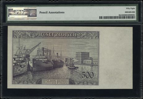 500 złotych 15.08.1939, seria A, numeracja 00000