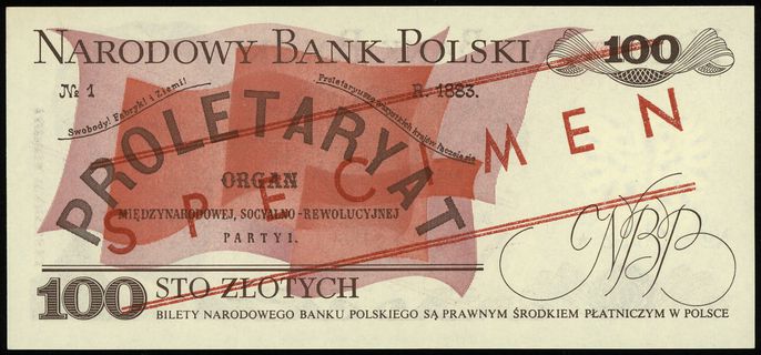 100 złotych 1.06.1982, seria HG, numeracja 00000