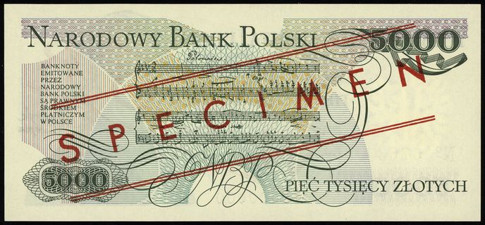5.000 złotych 1.06.1982, seria A, numeracja 0000