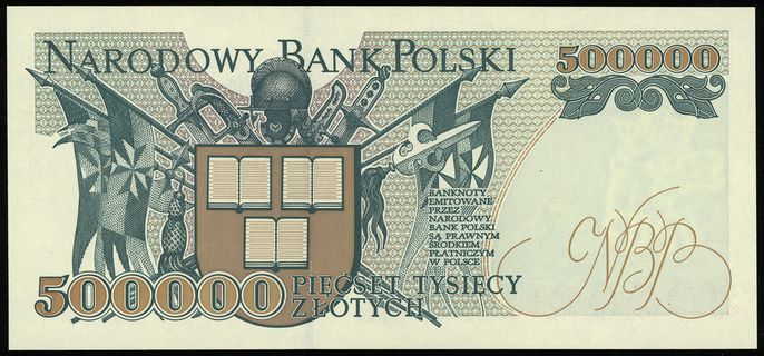500.000 złotych 16.11.1993, seria Z, numeracja 0