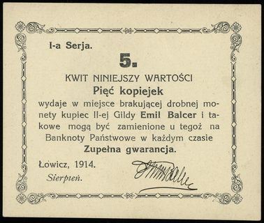 Łowicz, Emil Balcer - kupiec II-ej Gildy, 5, 10,