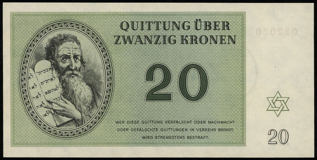 1, 2, 5, 10, 20, 50 i 100 koron 1.01.1943, serie