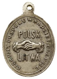 owalny medalik z uszkiem z 1861 roku wybity na 2