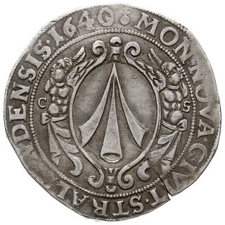 talar 1640, z tytulaturą Ferdynanda III, srebro 28.07 g., Dav. 5835, AAJ 7 (R), Bratring 80a, Hagander -, lekko pęknięty, ale dobrze zachowany