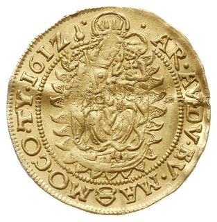 dukat 1612 KB, Krzemnica, Huszár 1082, Fr. 81, złoto 3.48 g, gięty, ale ładnie zachowane szczegóły rysunku