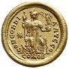 solidus 408-420, Konstantynopol, Aw: Popiersie cesarza na wprost z włócznią i tarczą, D N THEODOSI..