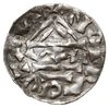 denar 985-995, Aw: Dach kościoła, Rw: Krzyż z kulkami i kółkiem w kątach, Hahn 72a1, srebro 1.50 g..