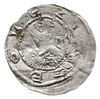 denar z lat 1157-1166, Aw: Popiersie z mieczen n