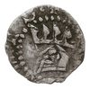 denar ok. 1325-1333, Aw: Hełm rycerski z pióropuszem, Rw: Orzeł heraldyczny z głową w prawo,  BRP ..