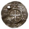naśladownictwo denara saksońskiego Ottona III, Aw: Krzyż prosty, w kątach ODDO, wokoło pseudolegen..