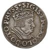trojak 1536, Gdańsk, odmiana z węższą głową króla, końcówka napisu na awersie PRVSS, Iger G.36.2.d..
