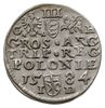 trojak 1584, Olkusz, z literami I-D przedzielonymi herbem Przegonia, Iger O.84.1.b (R1), bardzo ła..