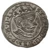 grosz 1581, Ryga, rzadki typ monety - na rewersie herby Rzeczpospolitej, pełna data poniżej i roze..