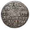 trojak 1588, Ryga, odmiana z większą głową króla