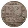 grosz srebrem 1767 F.S., Warszawa, odmiana z wąską koroną i małą cyfrą 6 w dacie, Plage 216, bardz..
