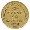 3 ruble = 20 złotych 1834 П-Д / СПБ, Petersburg, złoto 3.92 g, Plage 299, Bitkin 1075 (R), ładnie ..