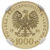 1.000 złotych 1985, Szwajcaria, Jan Paweł II, złoto, Parchimowicz 338.c, stempel zwykły, ekstremal..