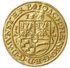 dukat 1551, Złoty Stok, Aw: Tarcza herbowa i napis, Rw: Postać św. Krzysztofa i napis, złoto 3.55 ..