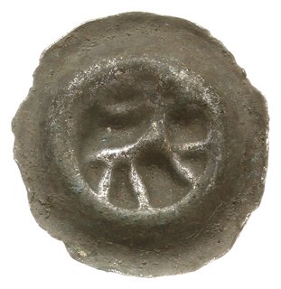 brakteat, XIII/XIV w.; Zgeometryzowany jeleń kro