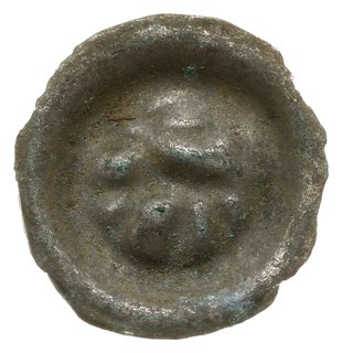 brakteat, XIII/XIV w.; Zgeometryzowany jeleń kro