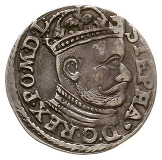 trojak 1582, Olkusz, duża głowa króla, Aw: STEPHA...