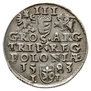 trojak 1583, Olkusz, odmiana z literami I-D przedzielonymi herbem Przegonia