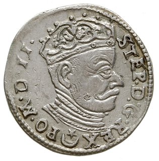 trojak 1582, Wilno, z herbem Leliwa na awersie pod głową króla, końcówka napisu M D LI