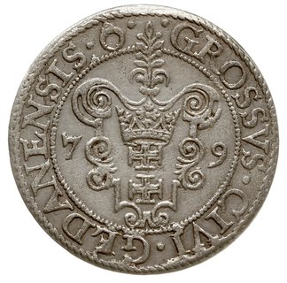 grosz 1579, Gdańsk, na awersie kropka kończy nap