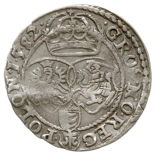 grosz 1582, Olkusz, Aw: Głowa króla w prawo, w k