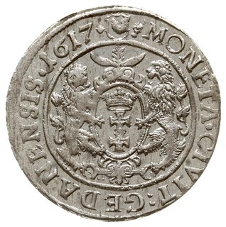 ort 1617, Gdańsk, z dwukropkiem i rozetką na koń