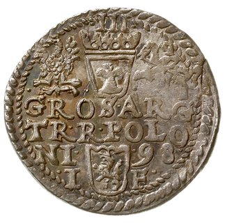 trojak 1598, Olkusz, duże popiersie króla