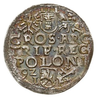 trojak 1592, Poznań, skrócona data 9Z z lewej strony herbu Lewart