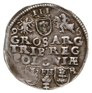 trojak 1596, Poznań, skrócona data po bokach Orła i Pogoni