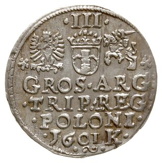 trojak 1601, Kraków, popiersie króla w lewo