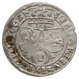 szóstak, 1662 GB-A, Lwów, bez herbu podskarbiego pod popiersiem króla