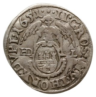 dwugrosz 1651, Toruń, odmiana bez obwódek; CNCT 