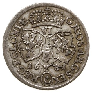 szóstak 1681, Kraków, popiersie króla w zbroi, litera C między cyframi daty
