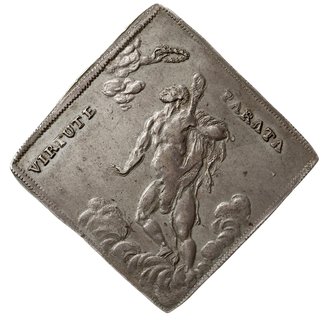 klipa talara strzeleckiego 1699, Drezno, Aw: Monogram, Rw: Herkules i napis VIRTUTE PARATA